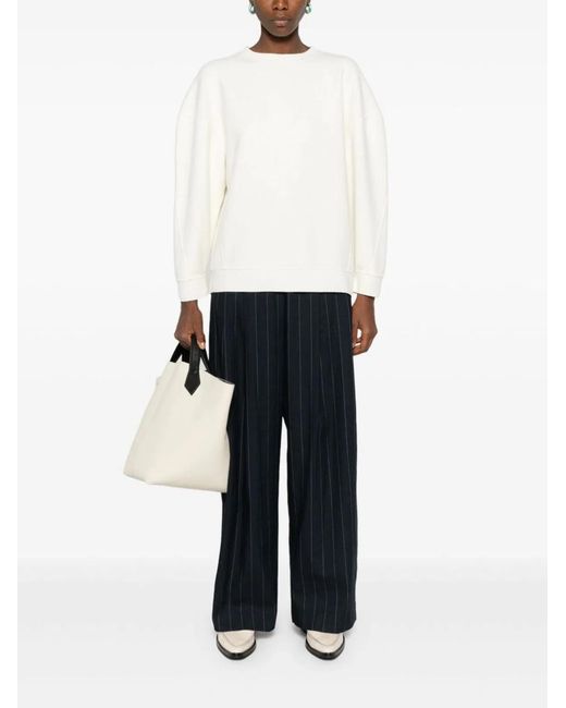 Max Mara White Wool Crewneck Sweater