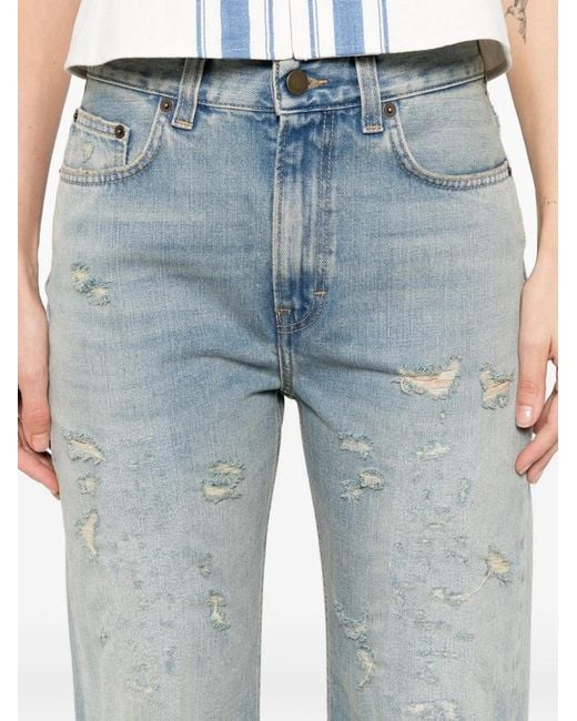 Haikure Blue Winny Wide-Leg Denim Jeans