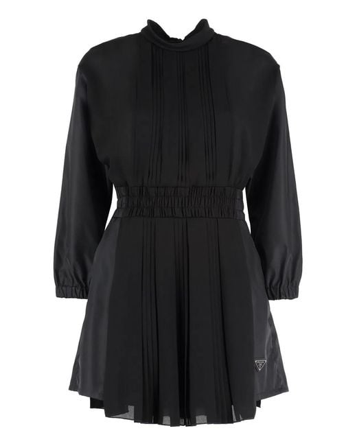 Prada Black Re-Nylon And Crepe Jumpsuit