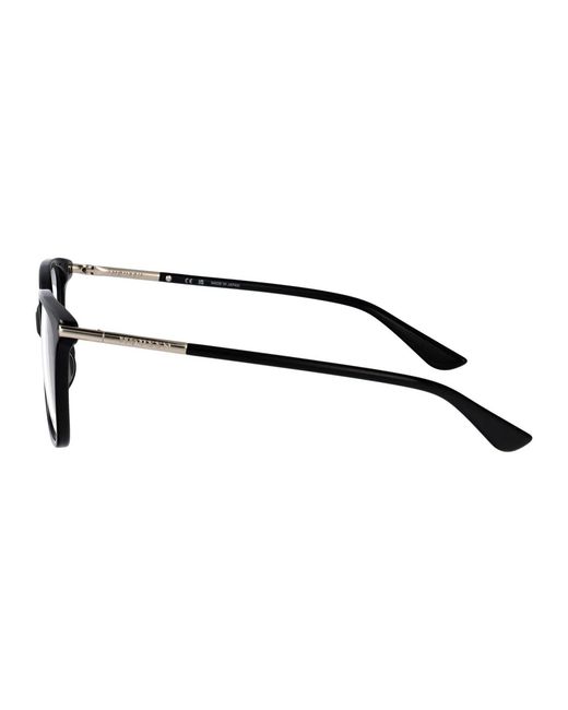 McQueen Black Transparent Acetate Glasses