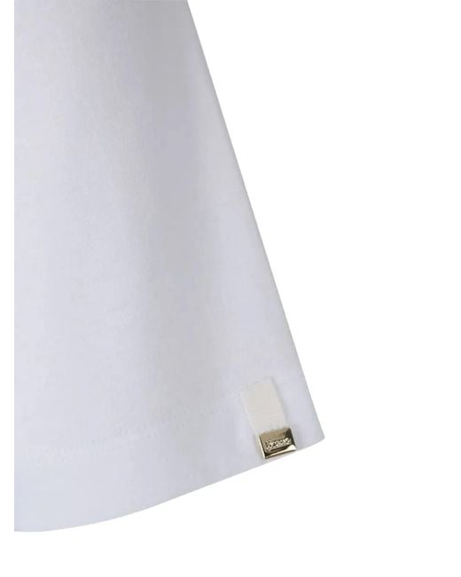 Herno White Cotton T-Shirt With Logo Buttons On The Sides