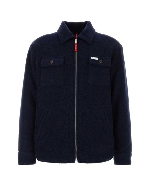 Fay Blue Wool Blend Jacket for men