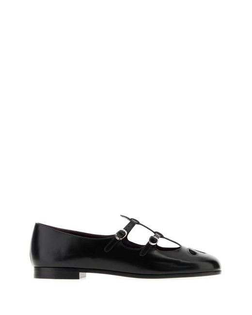 Tory Burch Black Leather Ballerinas