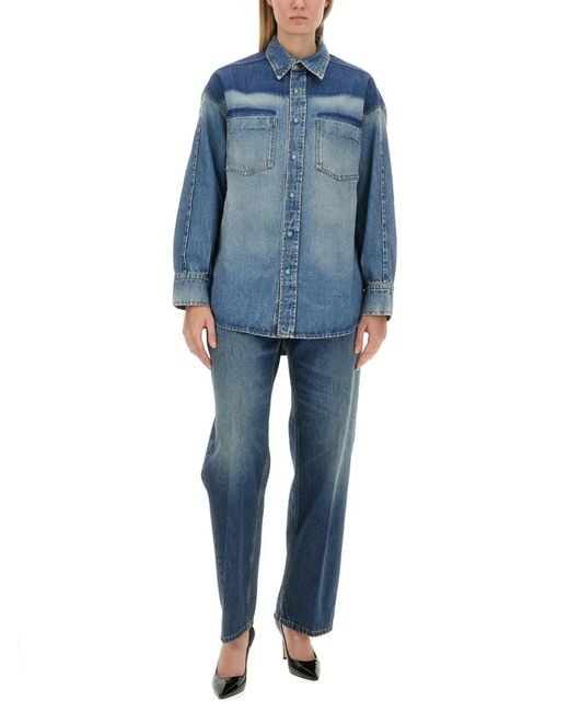 Victoria Beckham Blue Denim Shirt
