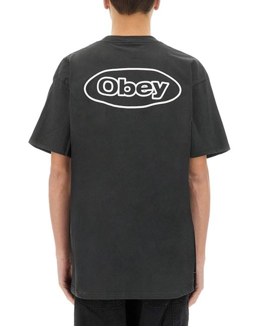 Obey Black "Reaction" T-Shirt for men