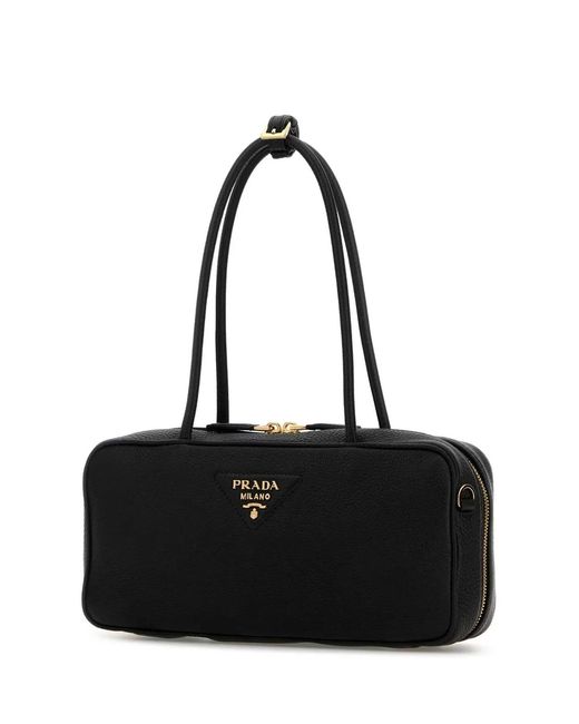 Prada Black Leather Shoulder Bag