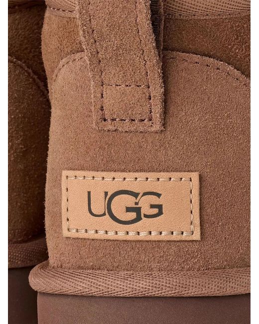 Ugg Brown Classic Ultra Mini Suede Boots For