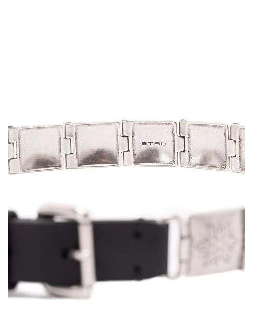 Etro White Leather Belt