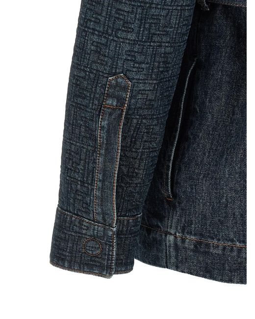 Fendi Blue 'Ff' Denim Jacket