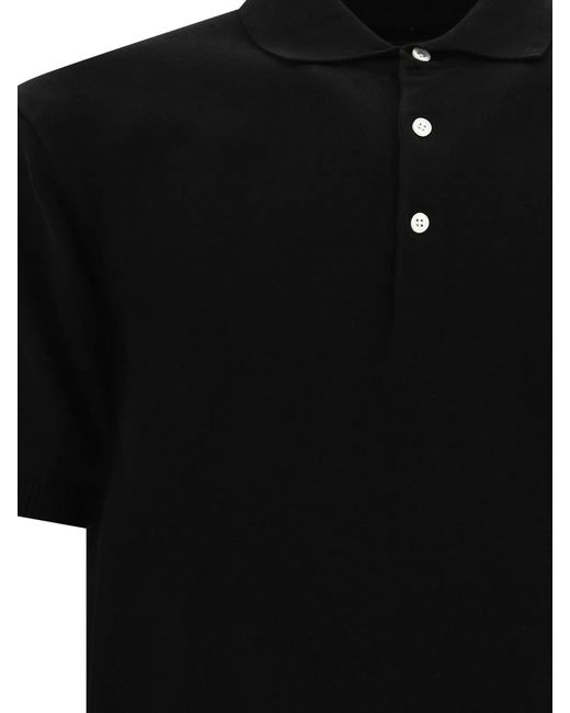 Beams Plus Black "12G" Polo Shirt With Buttons for men