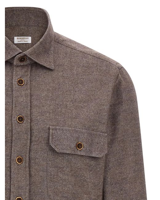Borriello Brown Flannel Shirt for men