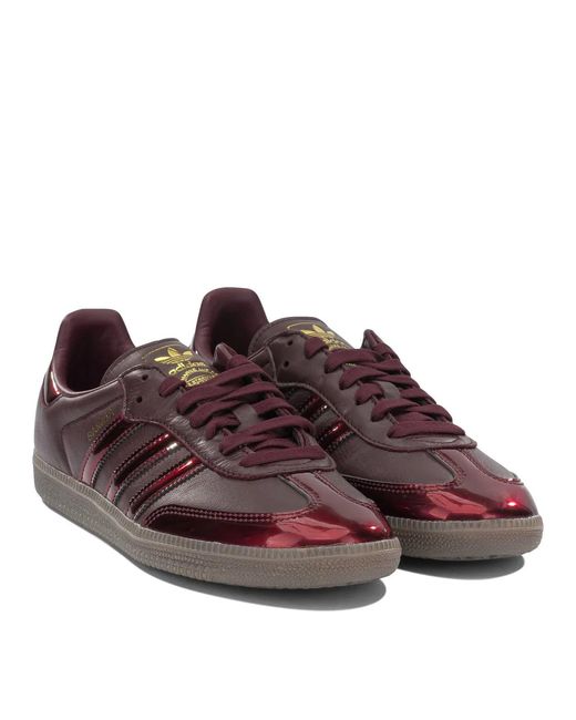 Adidas Originals Brown Samba Og Bordeaux Leather Rubber Sneakers