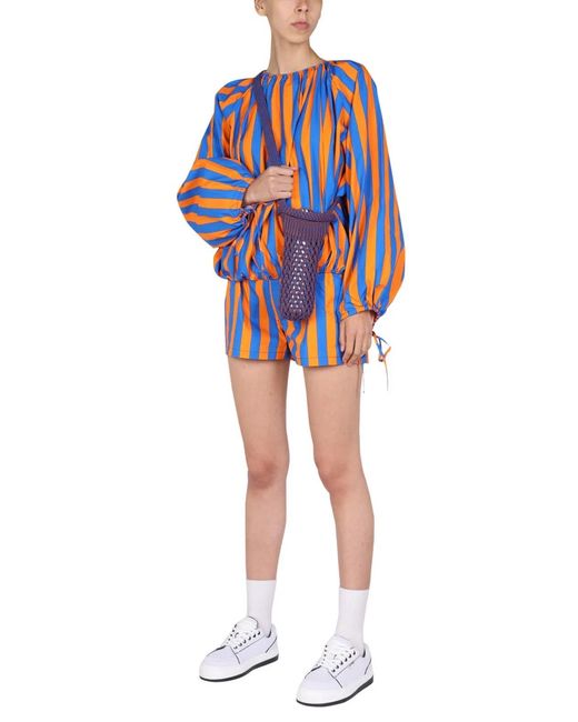 Sunnei Blue Striped Pattern Shirt