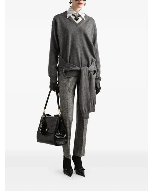 Dolce & Gabbana Gray Dolce & Gabbana Tweed Melange Pants