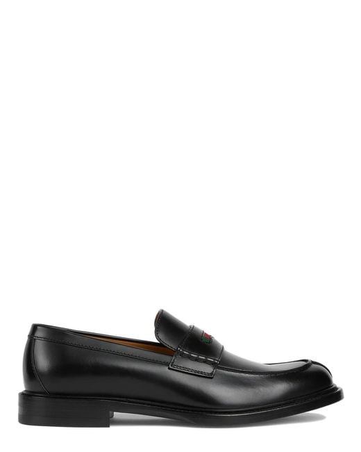 Gucci Black Loafer With Web Detail for men