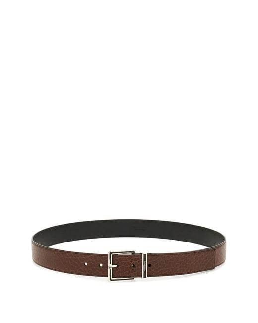 Ferragamo White Leather Belt for men