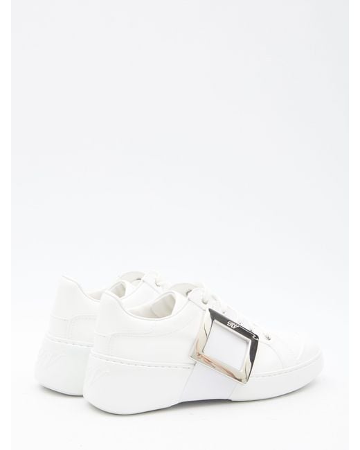 Roger Vivier White Leather Viv' Skate Sneakers