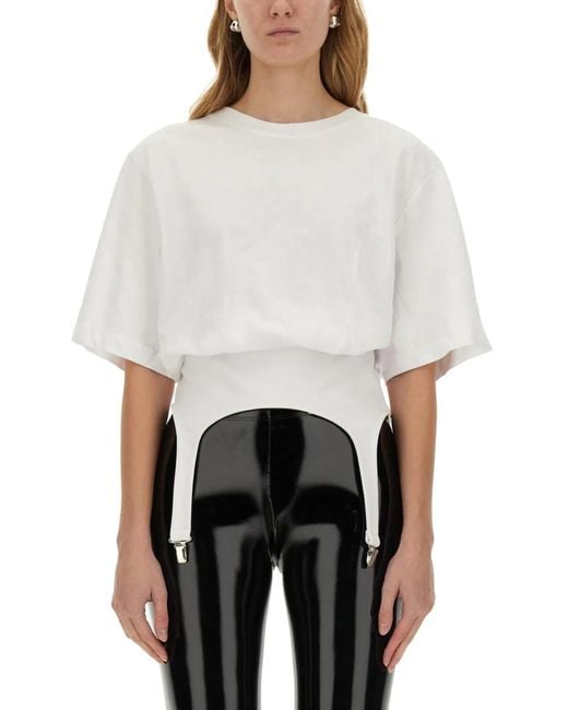 Fiorucci White T-Shirt With Suspenders