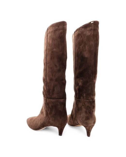 Twinset Brown Dark Leather Boots