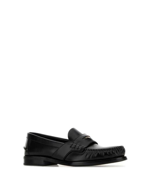 Prada Black Leather Loafers