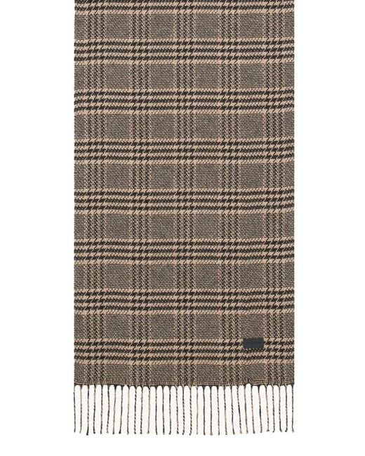 Saint Laurent Brown Prince Of Wales Pattern Silk Scarf for men