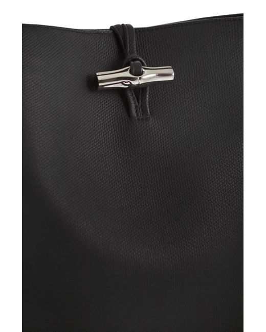 Longchamp Black Borsa Hobo M Le Roseau