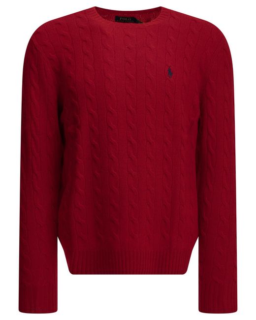 Polo Ralph Lauren Red Crew-Neck Sweater With Logo for men