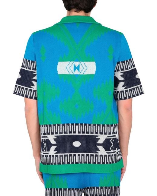 Alanui Blue Jacquard Shirt for men