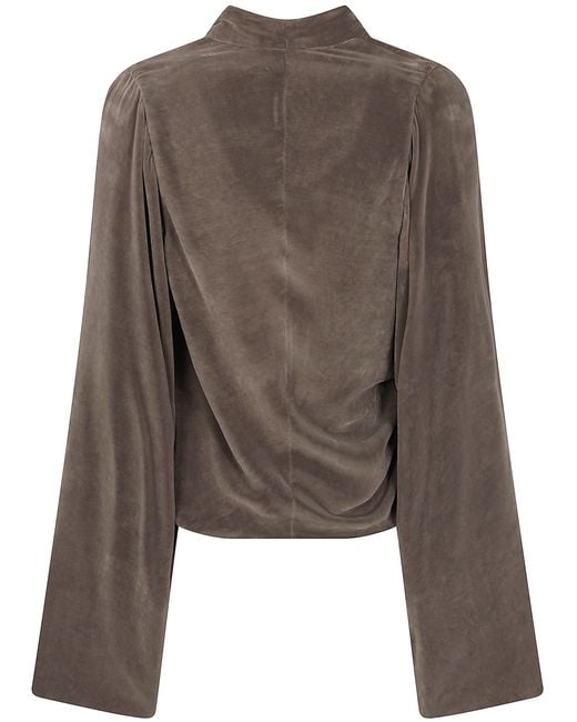 Rick Owens Brown T-Shirt Twist Top