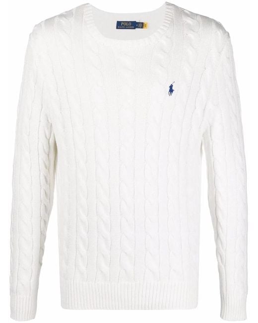 Polo Ralph Lauren White Cotton Sweater Pullover for men