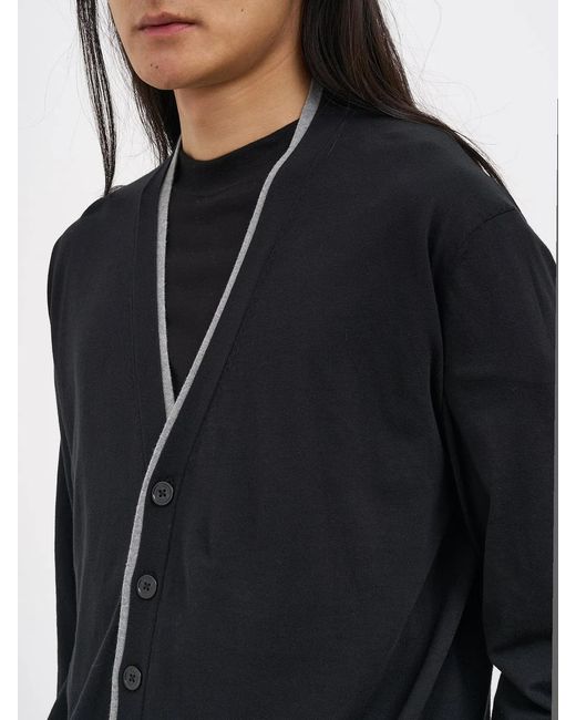 Paolo Pecora Black Cotton Cardigan for men