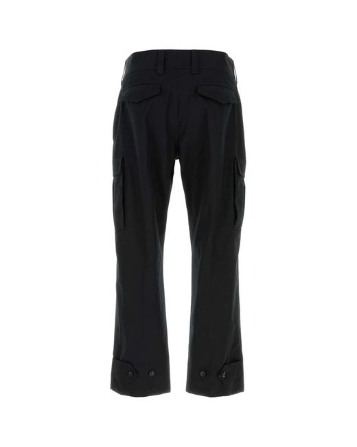McQueen Black Strght Leg Cargo Trs for men