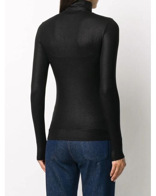 Majestic Black Lurex High-Neck Sweater