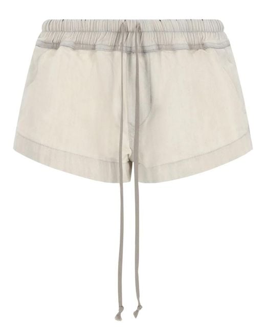 Rick Owens Natural Denim Shorts
