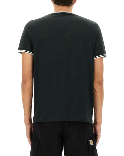 Fred Perry Black Double Stripe Tshirt for men