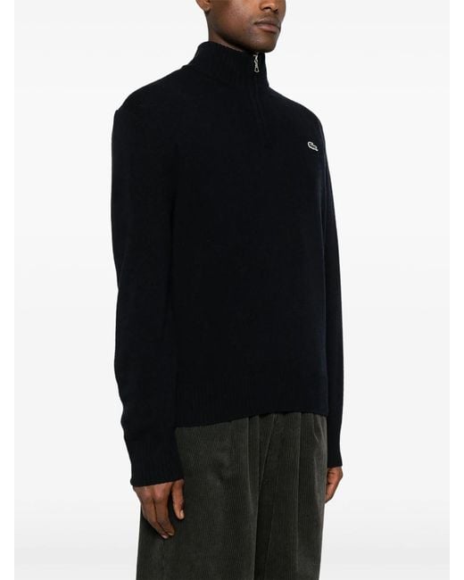 Lacoste Black Pullover Mezza Zip for men