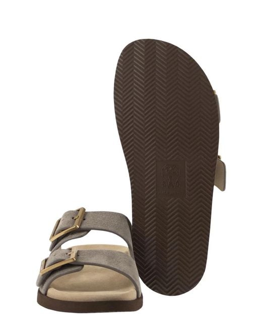 Brunello Cucinelli Gray Urban Slides for men