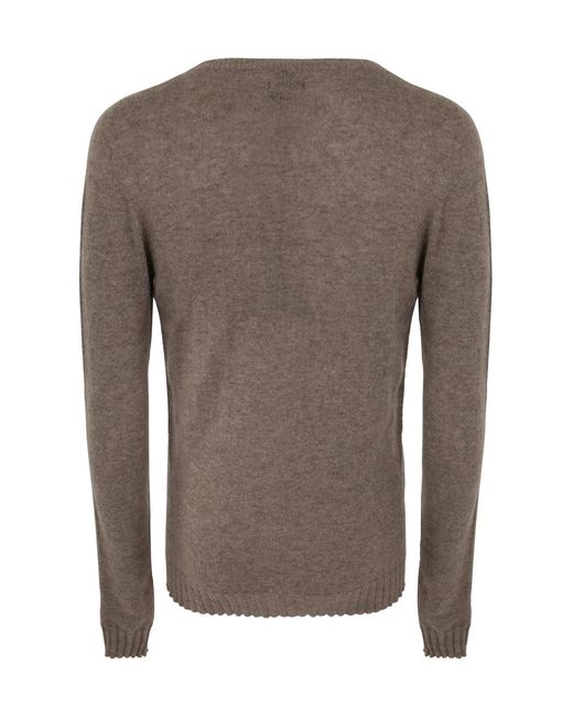 MD75 Brown Cashmere Round Neck Pullover for men