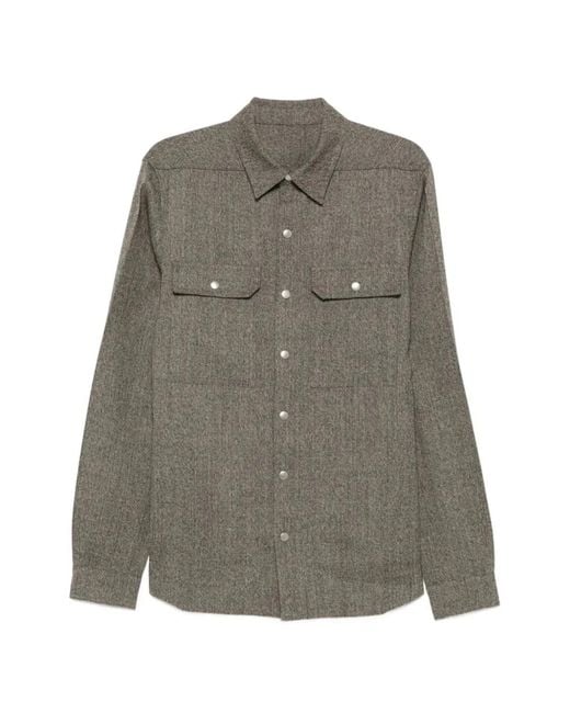 Rick Owens Gray Back-Strap Shirt for men