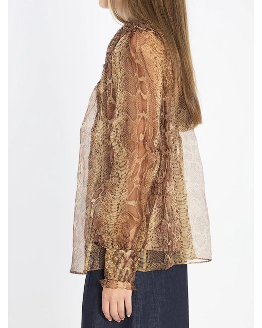 Zimmermann Brown Hypnotic Smocked Blouse