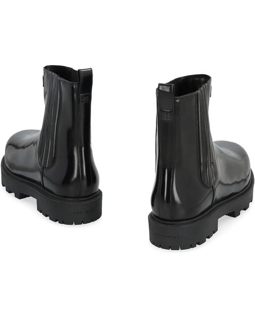 Givenchy Black Brushed Leather Chelsea Boots for men
