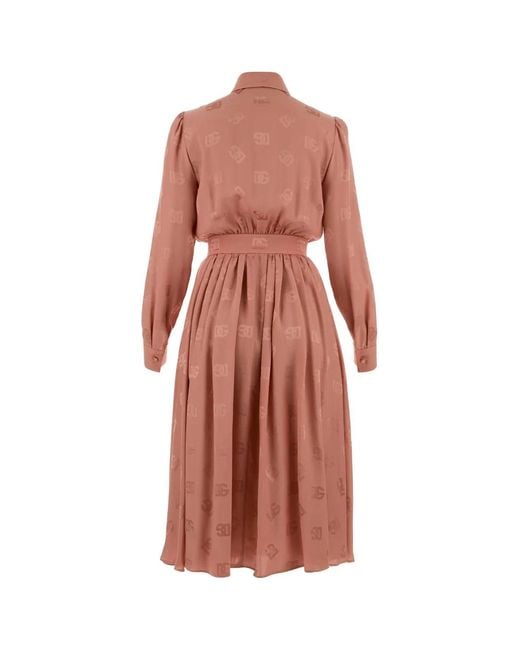Dolce & Gabbana Pink Dolce & Gabbana Abito Manica Lunga Logo