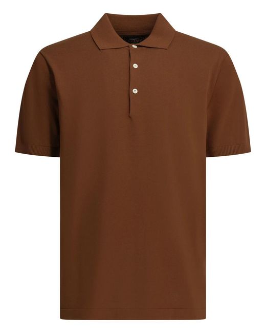 Beams Plus Brown Cotton Button-Down Polo Shirt for men
