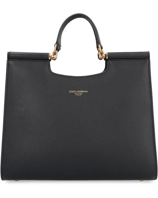 Dolce & Gabbana Black Dolce & Gabbana Small Sicily Tote Bag
