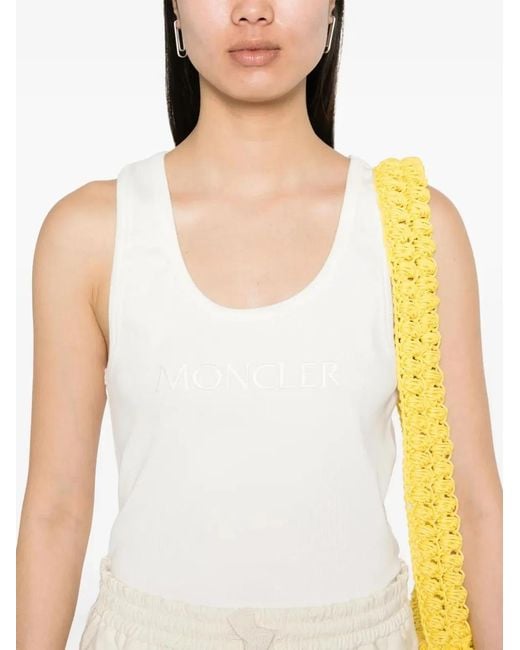Moncler White Tops With Logo
