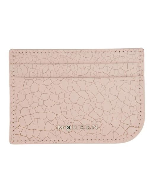 McQueen Pink Leather Card Holder
