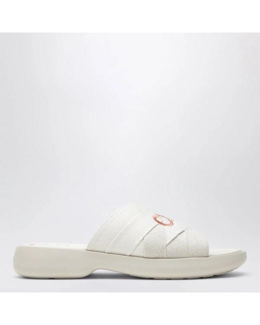 Chloé White Poolette Slides