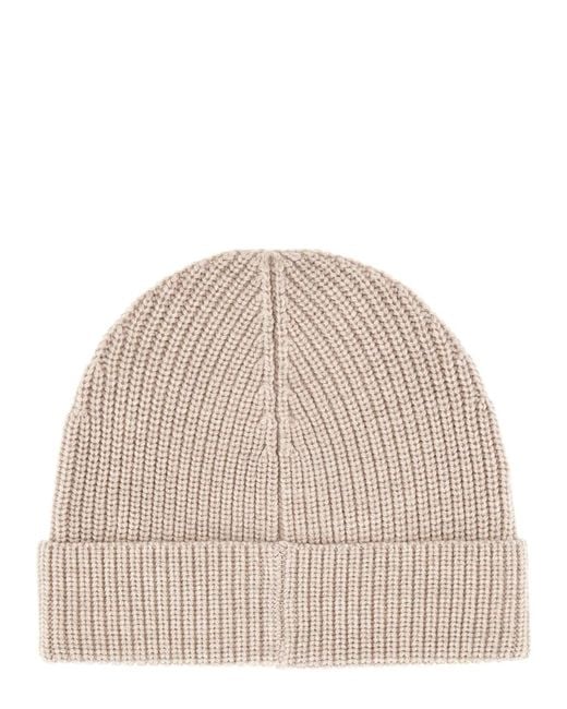 Isabel Marant Natural Wool Hat With Logo Patch