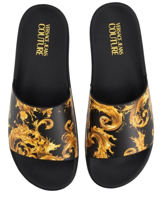 Versace Jeans Couture Black Polyurethane Flats for men