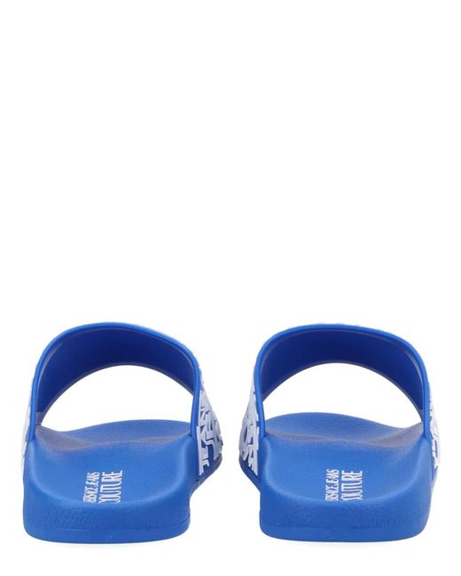 Versace Jeans Couture Blue Elastane Flats for men